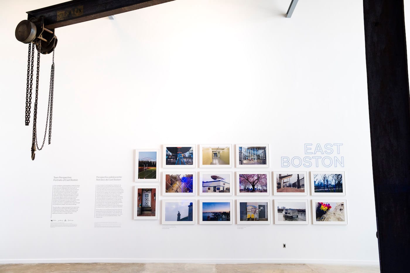 Installation view of Teen Perspective: Portraits of East Boston at the ICA Watershed (photo by Liza Voll Photography)