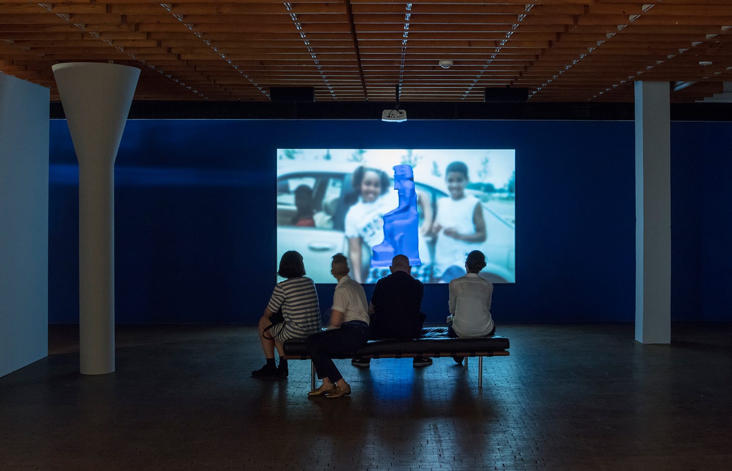 Sondra Perry, "IT’S IN THE GAME ‘17 or Mirror Gag for Vitrine and Projection" (2017), installation view, 10th Berlin Biennale, Akademie der Künste Hanseatenweg Berlin (image courtesy of Sondra Perry, photo by Timo Ohler)