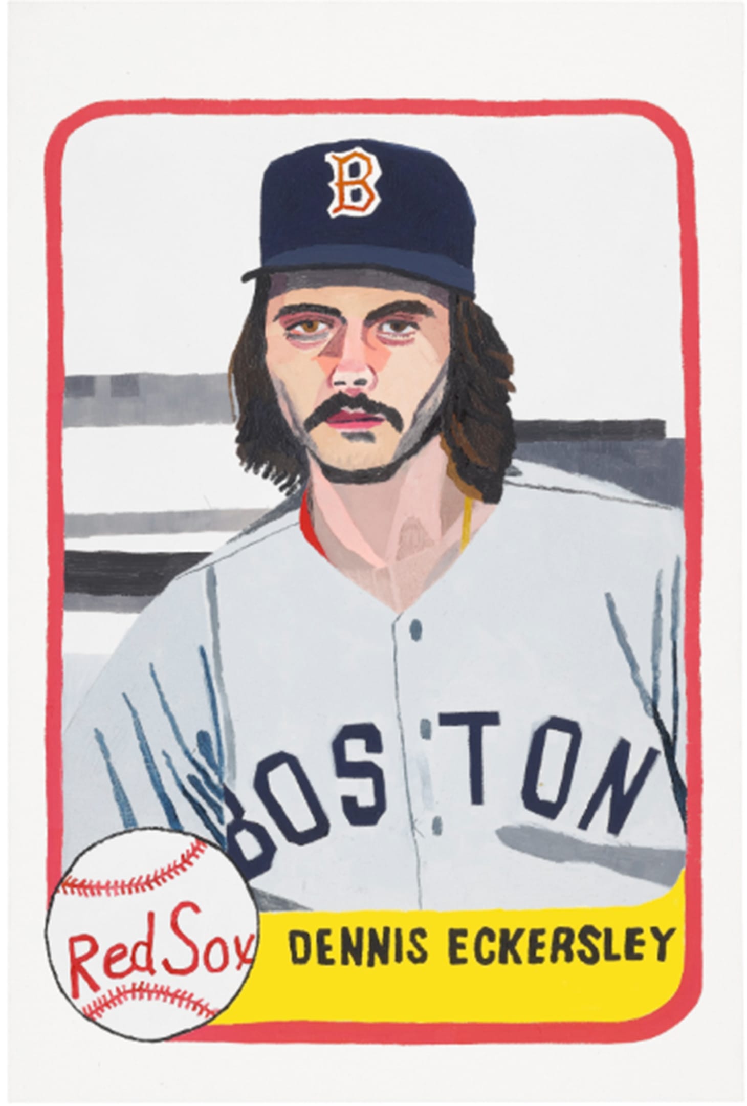 Jonas Wood, "Eckersley" (2010), oil on canvas; signed, titled, and dated "2010" on the reverse 36 by 24 in. (image courtesy of Sotheby's)