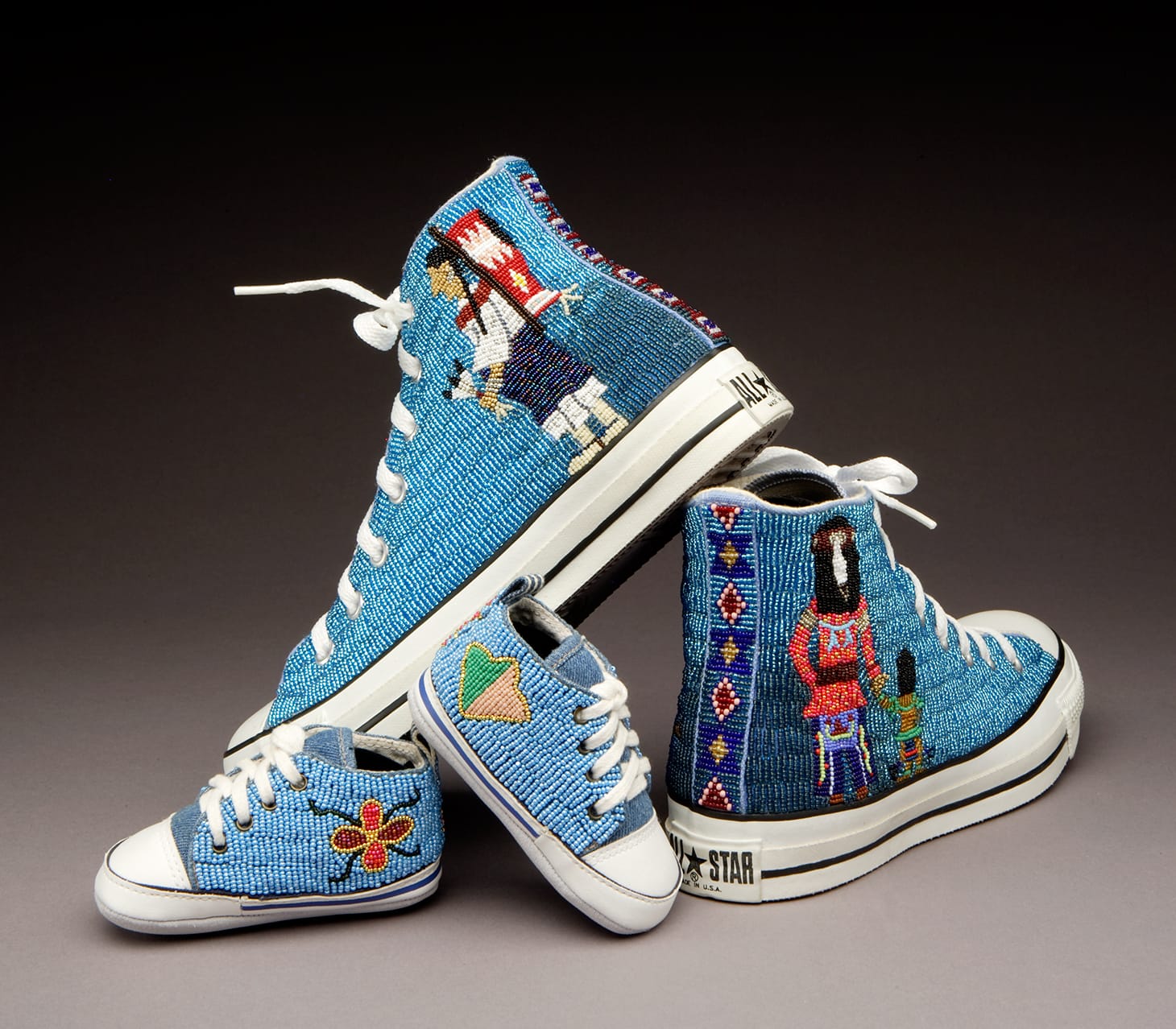 “Shoes, Two Pairs” by Teri Greeves in the collection at the School for Advanced Research