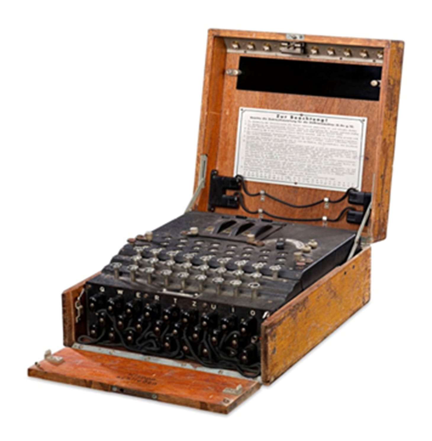 A three-rotor German Enigma Machine (image courtesy the Polish History Museum)