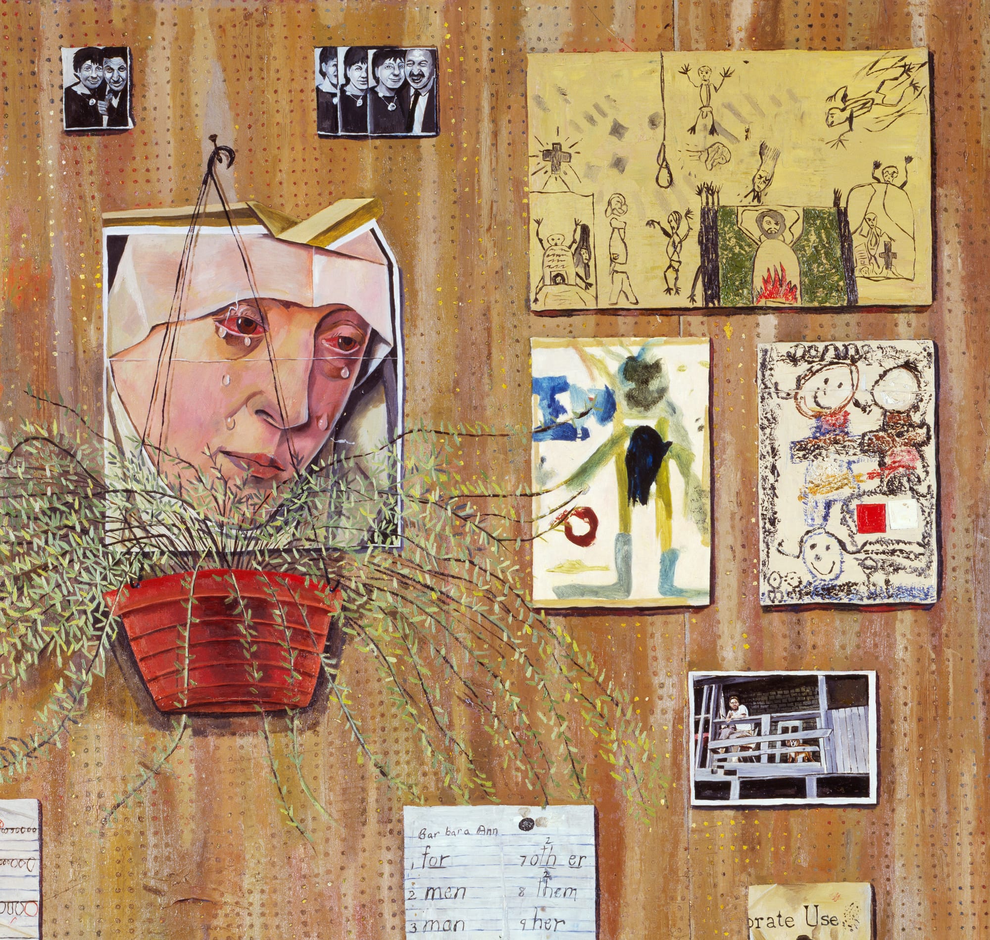 Simon Dinnerstein, The Fulbright Triptych (detail), 1971‐74, oil on wood panels, 79 ½” x 168” framed and separated. Collection of the Palmer Museum of Art, Pennsylvania State University