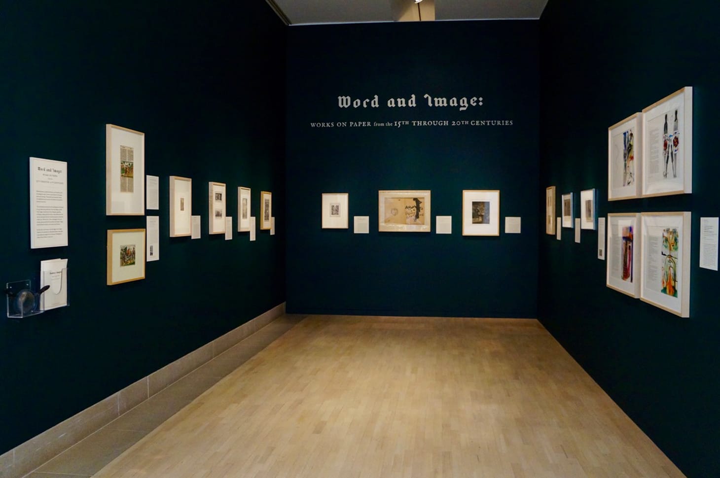 Installation shot of <em/>Word and Image: Works on Paper from the 15th through the 20th Centuries at Dallas Museum of Art (photo by the author for Hyperallergic)