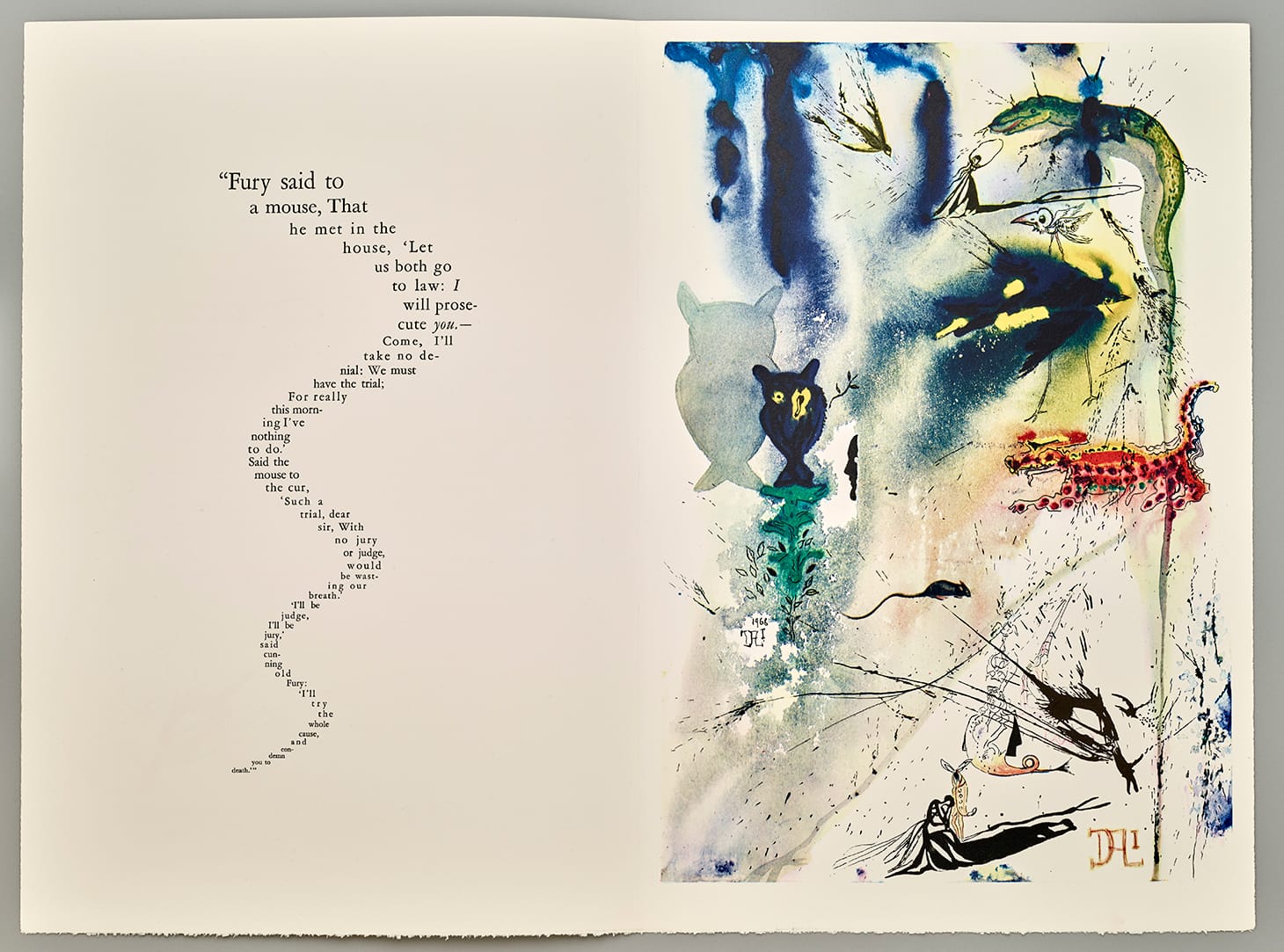 Salvador Dalí, "A Caucus Race and a Long Tale" (1969), published by Random House of New York, lithograph, gift of Lynne B. and Roy G. Sheldon (image courtesy Dallas Museum of Art)