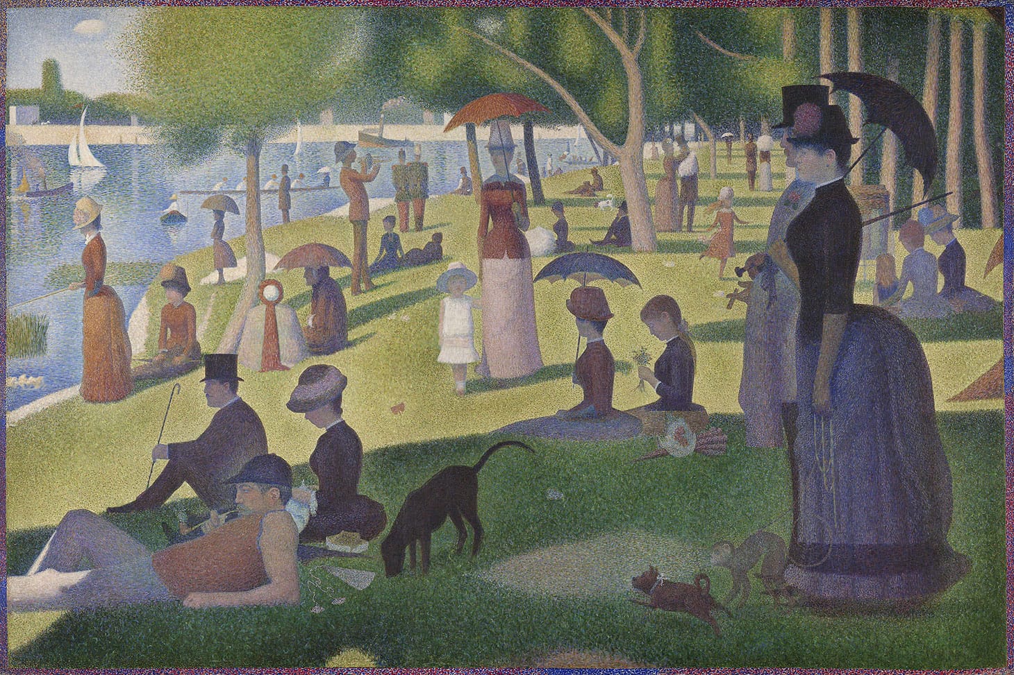 Georges Seurat," A Sunday on La Grande Jatte" (1884), oil on canvas, 81 3/4 x 121 1/4 inches (image courtesy Helen Birch Bartlett Memorial Collection)