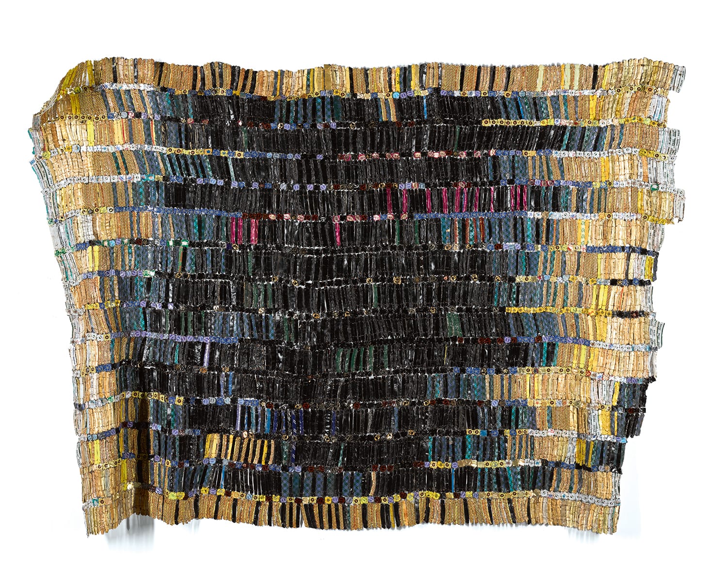 El Anatsui, "Ghanaian Tagomizor" (2005), aluminum bottle caps and copper wire, 61 by 85 inches (image courtesy Sotheby's)