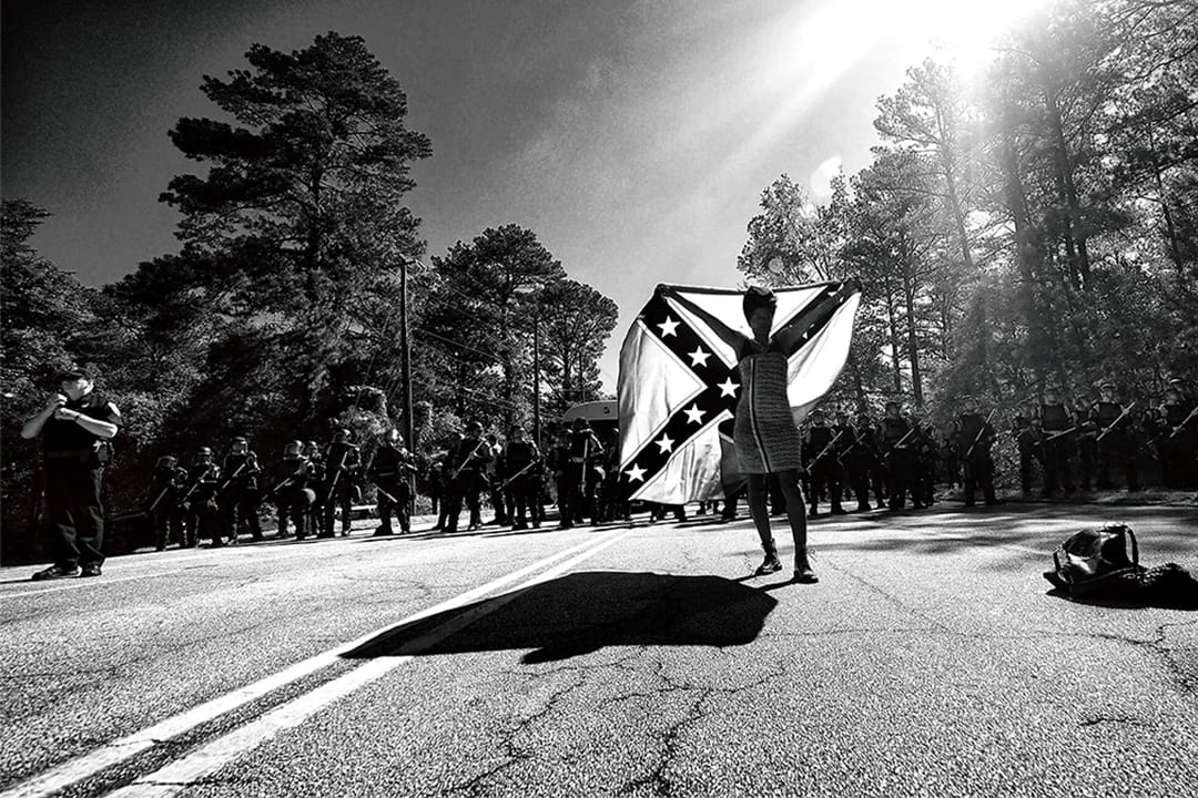Sheila Pree Bright, Protesting White Nationalists at the "White Power" March in Stone Mountain Park, 2016. Atlanta, Georgia