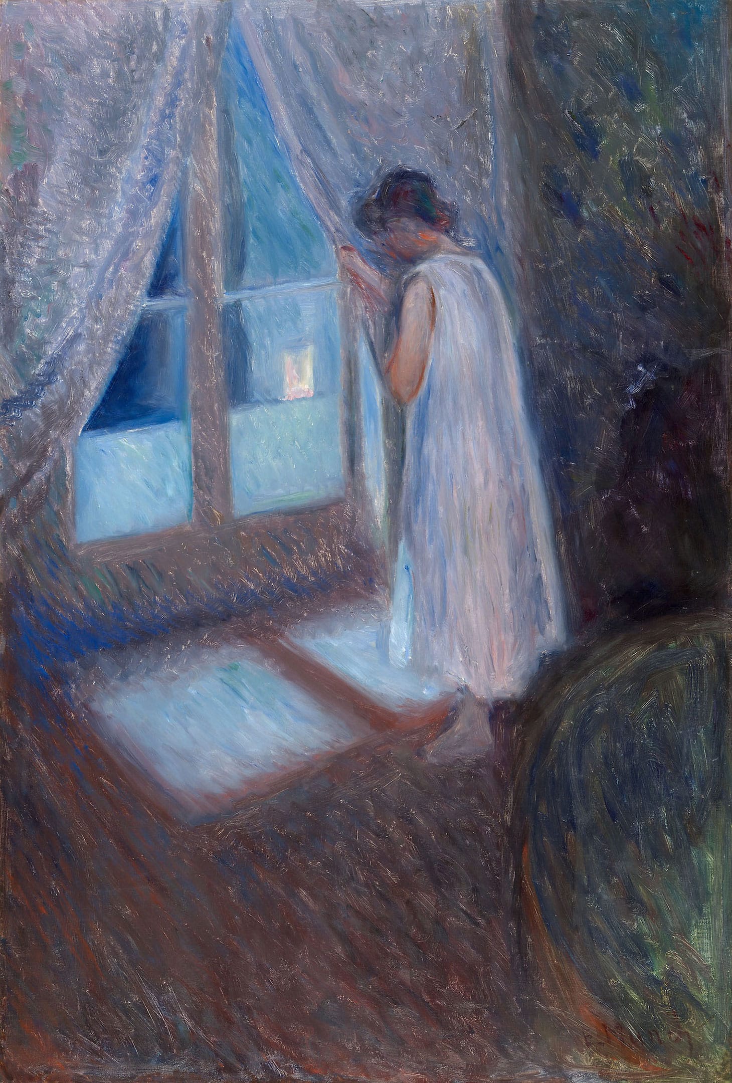 Edvard Munch, "The Girl by the Window" (1893), oil on canvas, 38 × 25 3/4 inches (image courtesy Searle Family Trust and Goldabelle McComb Finn endowments; Charles H. and Mary F.S. Worcester Collection)