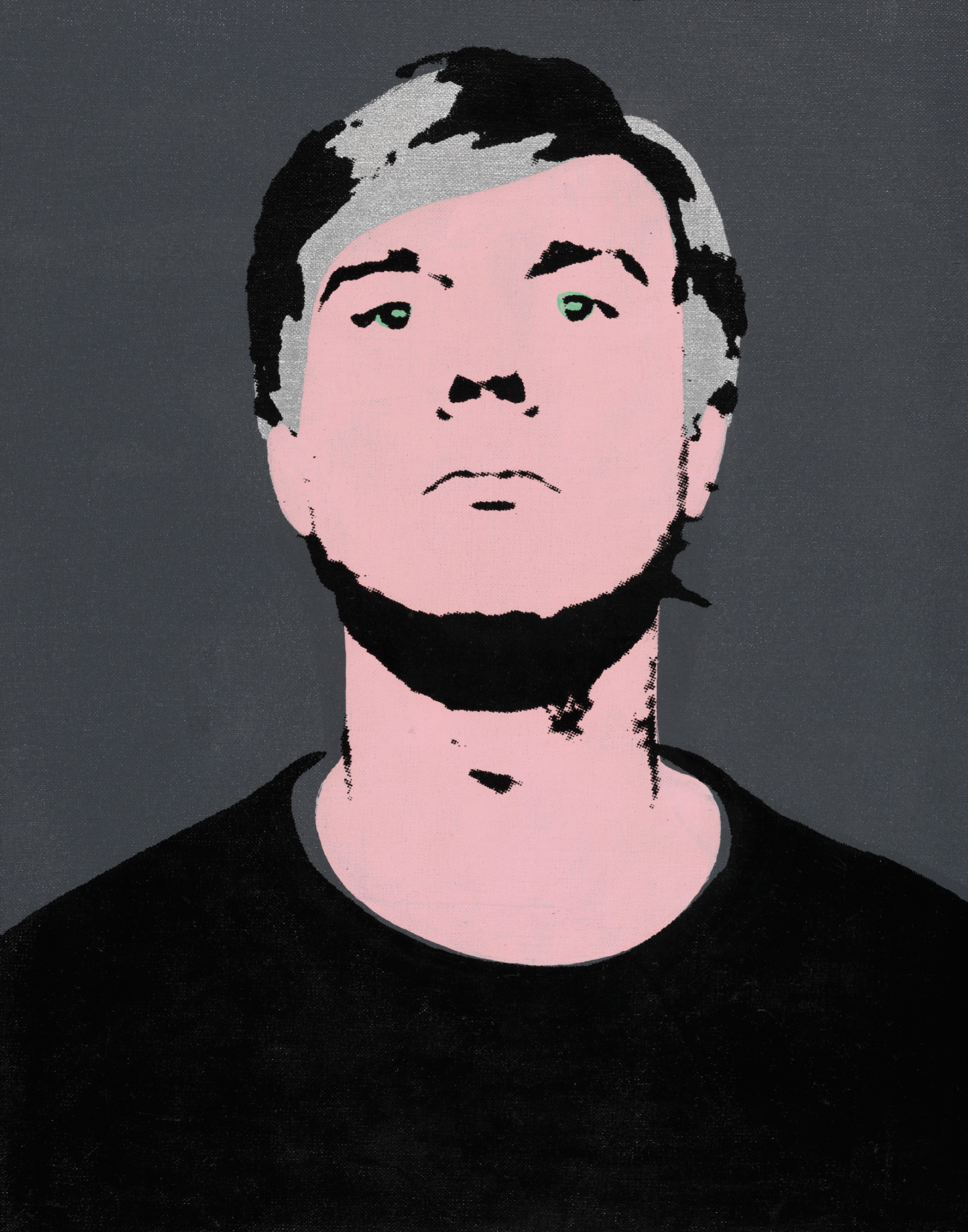 Andy Warhol, "Self-Portrait" (1964), acrylic and silkscreen ink on linen, 20 x 16 inches, (image courtesy The Art Institute of Chicago, © The Andy Warhol Foundation for the Visual Arts, Inc. / Artists Rights Society (ARS) New York)