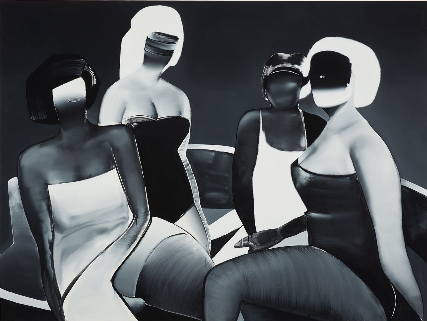 Tomoo Gokita, "Club Mature" (2015), acrylic gouache on linen, 76 x 102 inches (image courtesy Phillips)