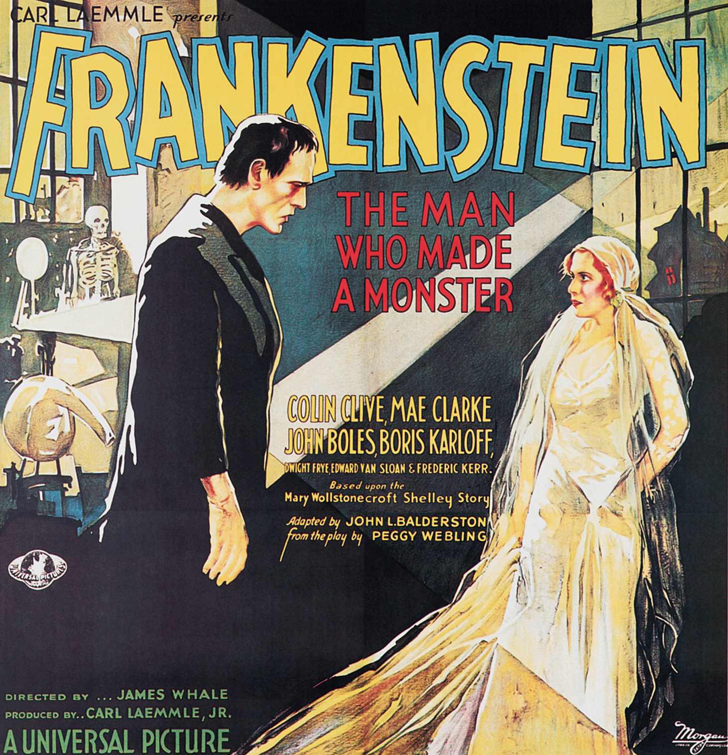 "Carl Laemmle Presents Frankenstein: the Man who Made a Monster" (1931), lithograph poster, collection of Stephen Fishler, comicconnect.com (image courtesy Universal Studios Licensing LLC, © 1931 Univeral Pictures Company, Inc.)