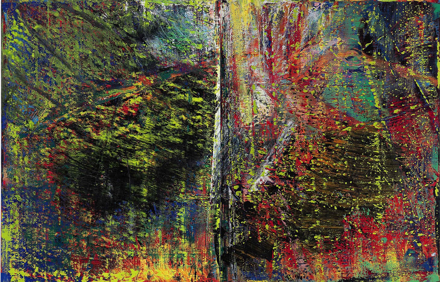 Gerhard Richter, "Abstraktes Bild" (1987), oil on canvas, 2 panels, each: 102 3/8 x 78 7/8 inches, overall: 102 3/8 x 157 3/4 inches (images courtesy Sotheby's)