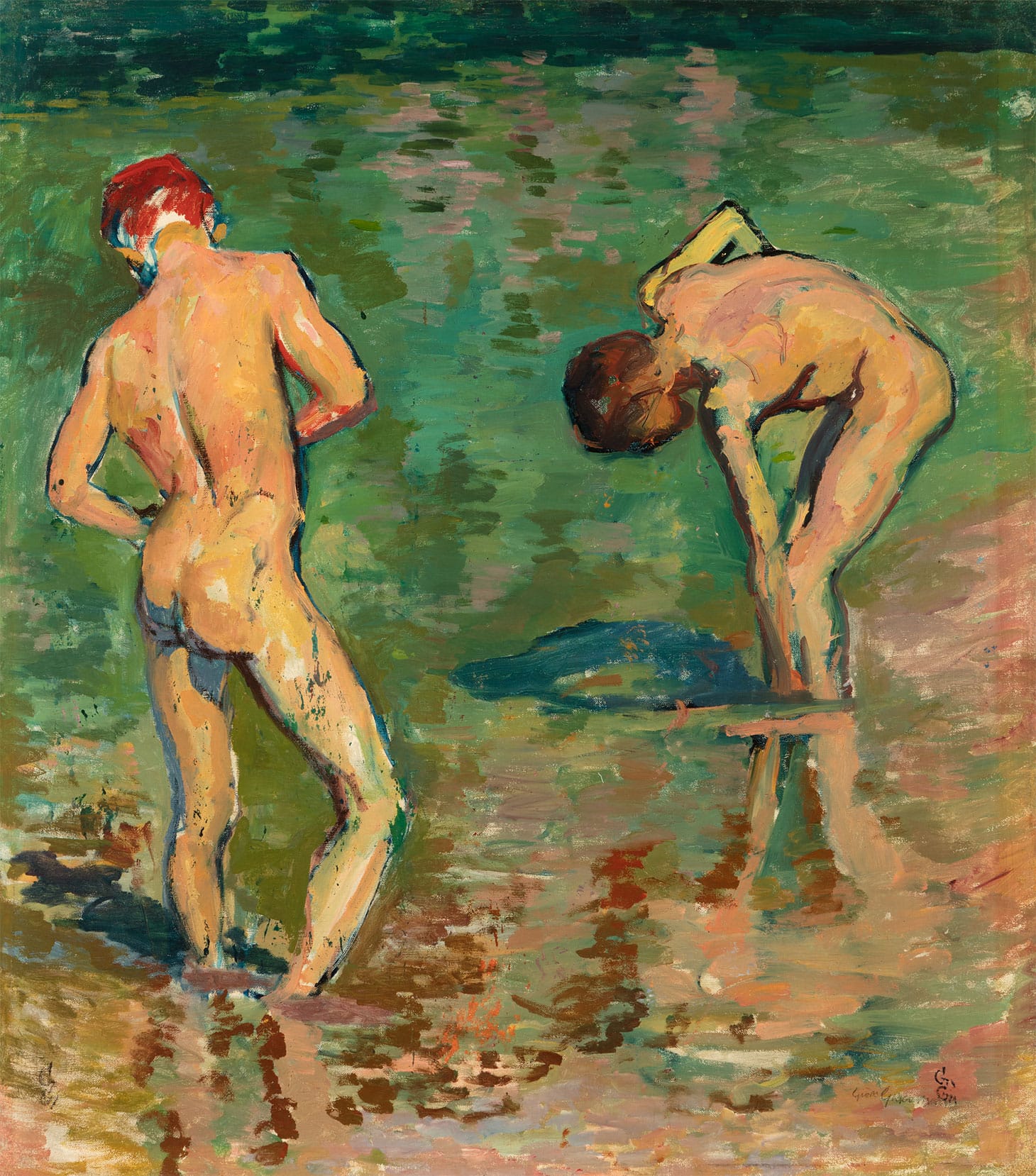 Giovani Giacometti, "Bagnanti (Alberto and Diego)" (1919), oil on canvas, 41 1/16 x 37 13/16 inches (image courtesy the Barrett Collection)