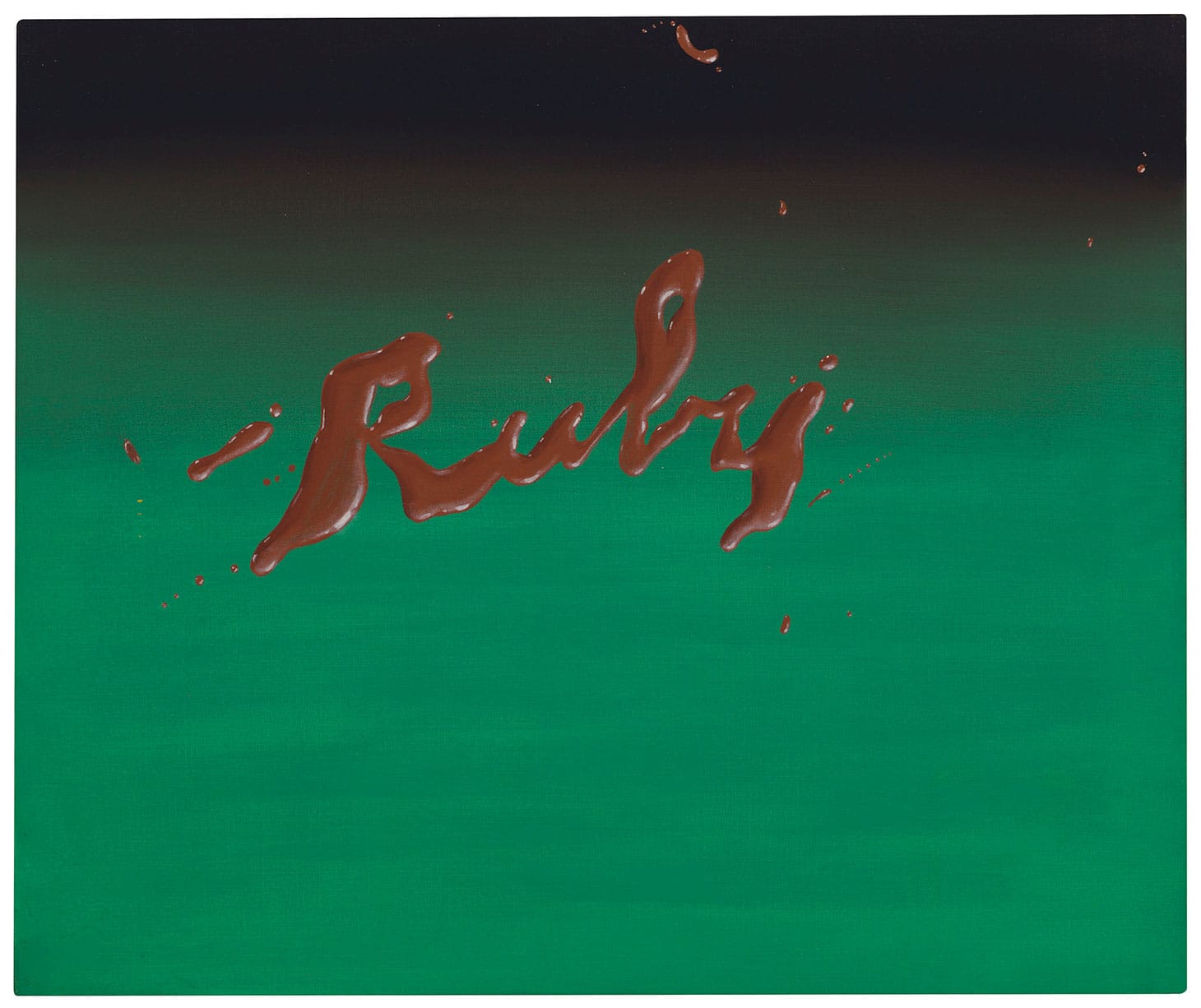 Ed Ruscha, "Ruby" (1968), oil on canvas, 20 x 24 inches (image courtesy Christie's)
