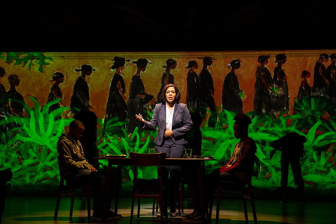 Joan Marcus | Pictured: De’Adre Aziza and the company of EVE’S SONG. 