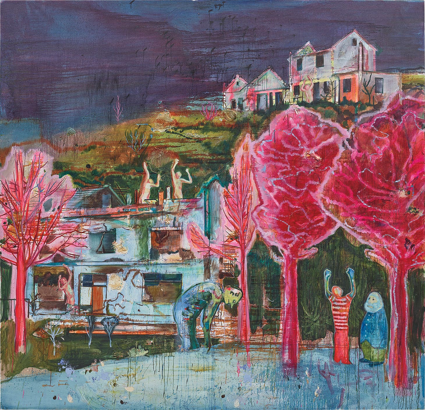 Daniel Richter, "Süden" (2002), oil on canvas, 113 7/8 x 117 7/8 inches (image courtesy Phillips)