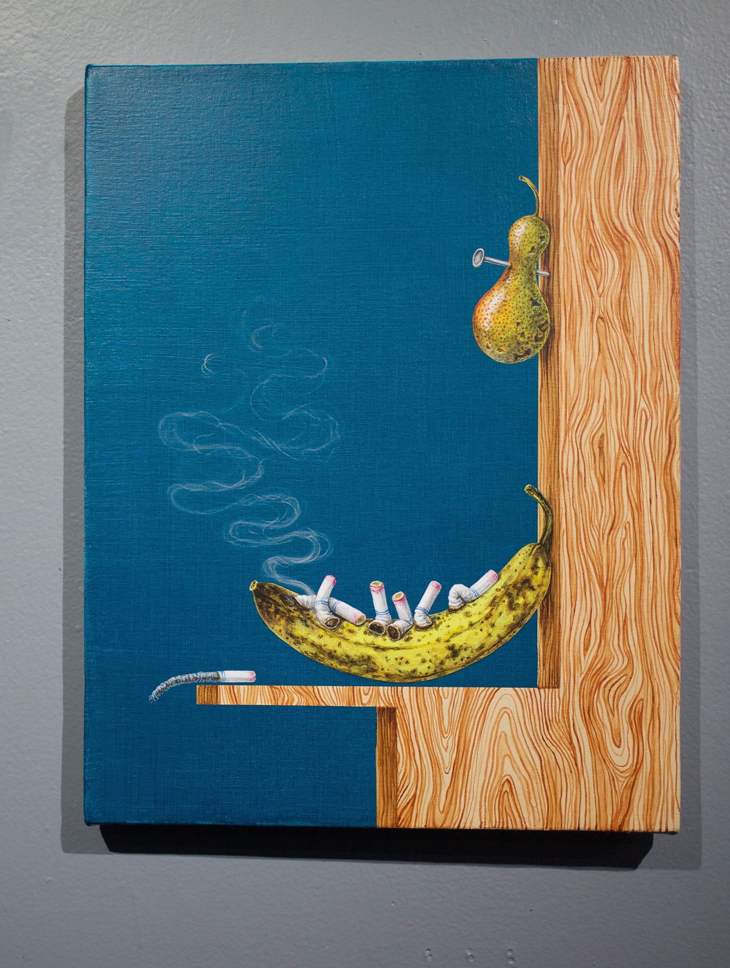 Eric Ashcraft, "The Passion of the Fruit" (2018), acrylic on canvas, 14 x 18 inches (image courtesy Five Myles Gallery)