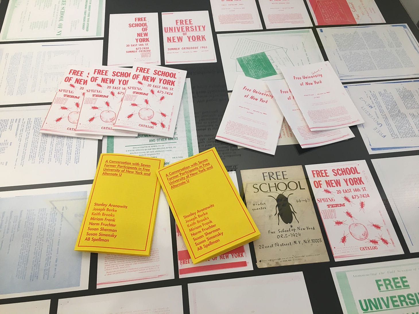 Free University of New York Materials Table (image courtesy Interference Archive)