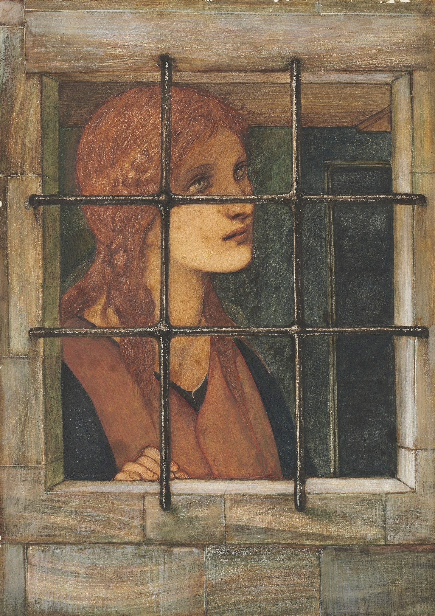 Sir Edward Coley Burne-Jones, Bt., A.R.A., R.W.S., "Danaë in the Brazen Tower," pencil, watercolor and bodycolor heightened with touches of gum arabic, and with scratching out on paper, 14 1/8 x 10 inches (image courtesy Christie's)