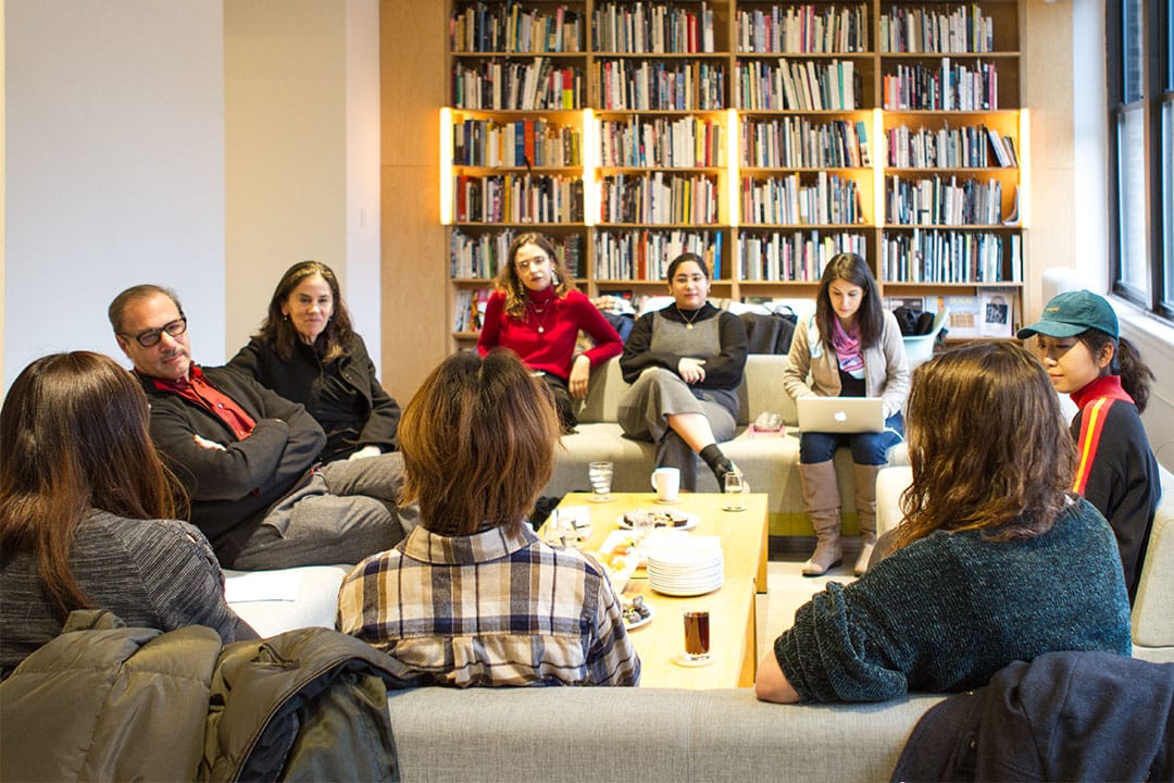 Connie Butler, Chief Curator at the Hammer Museum, Los Angeles, speaking with SVA MA Curatorial Practice students during the Curatorial Roundtable. Image courtesy, SVA MA Curatorial Practice.