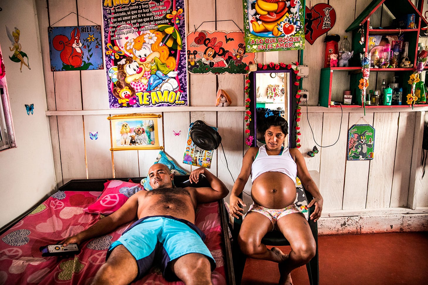Cataline Martin-Chico, "Colombia, (Re)Birth" (2018): Yorladis is pregnant for the sixth time, after five other pregnancies were terminated during her FARC years. She says she managed to hide the fifth pregnancy from her commander until the sixth month by wearing loose clothes (© Catalina Martin-Chico, Panos)