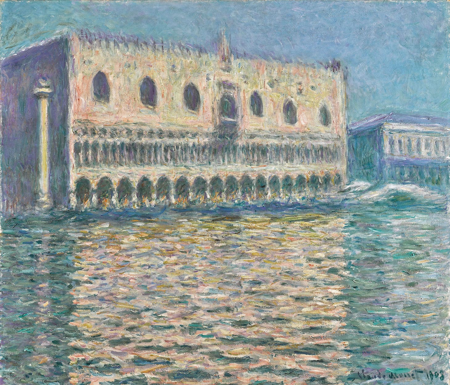 Claude Monet, "Le Palais Ducal" (1908), oil on canvas, 31 7/8 x 36 5/8 inches (image courtesy Sotheby's)