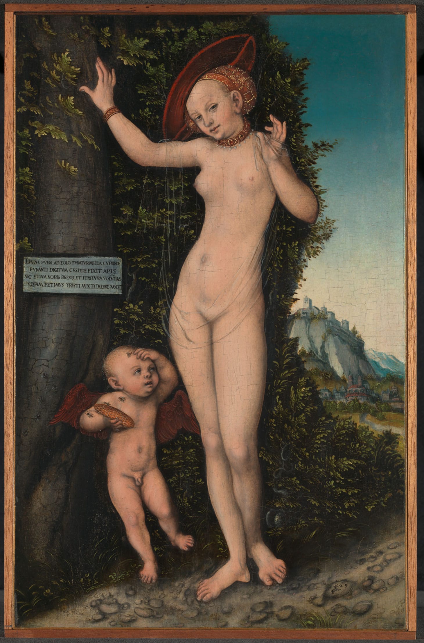 Lucas Cranach the Elder, "Venus and Cupid" (1529), oil on beech, 38.1 × 23.5 cm, The National Gallery, London (© The National Gallery, London)
