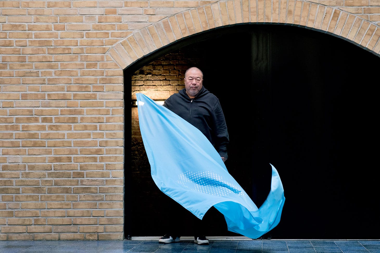 Ai Weiwei creates flag to mark the 70th anniversary of the Declaration of Human Rights (photo by Camilla Greenwell)