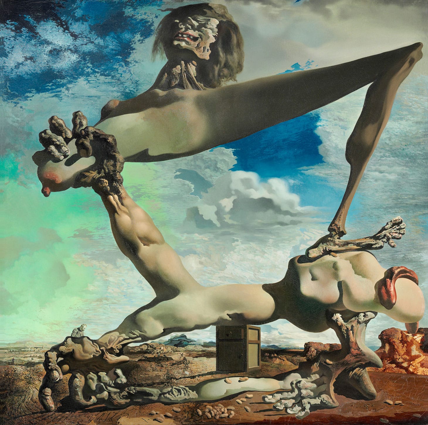 Salvador Dalí, "Soft Construction with Boiled Beans (Premonition of Civil War)" (1936) (image courtesy Philadelphia Museum of Art: The Louise and Walter Arensberg Collection, 1950, © Salvador Dalí, Fundació Gala-Salvador Dalí, Artists Rights Society)