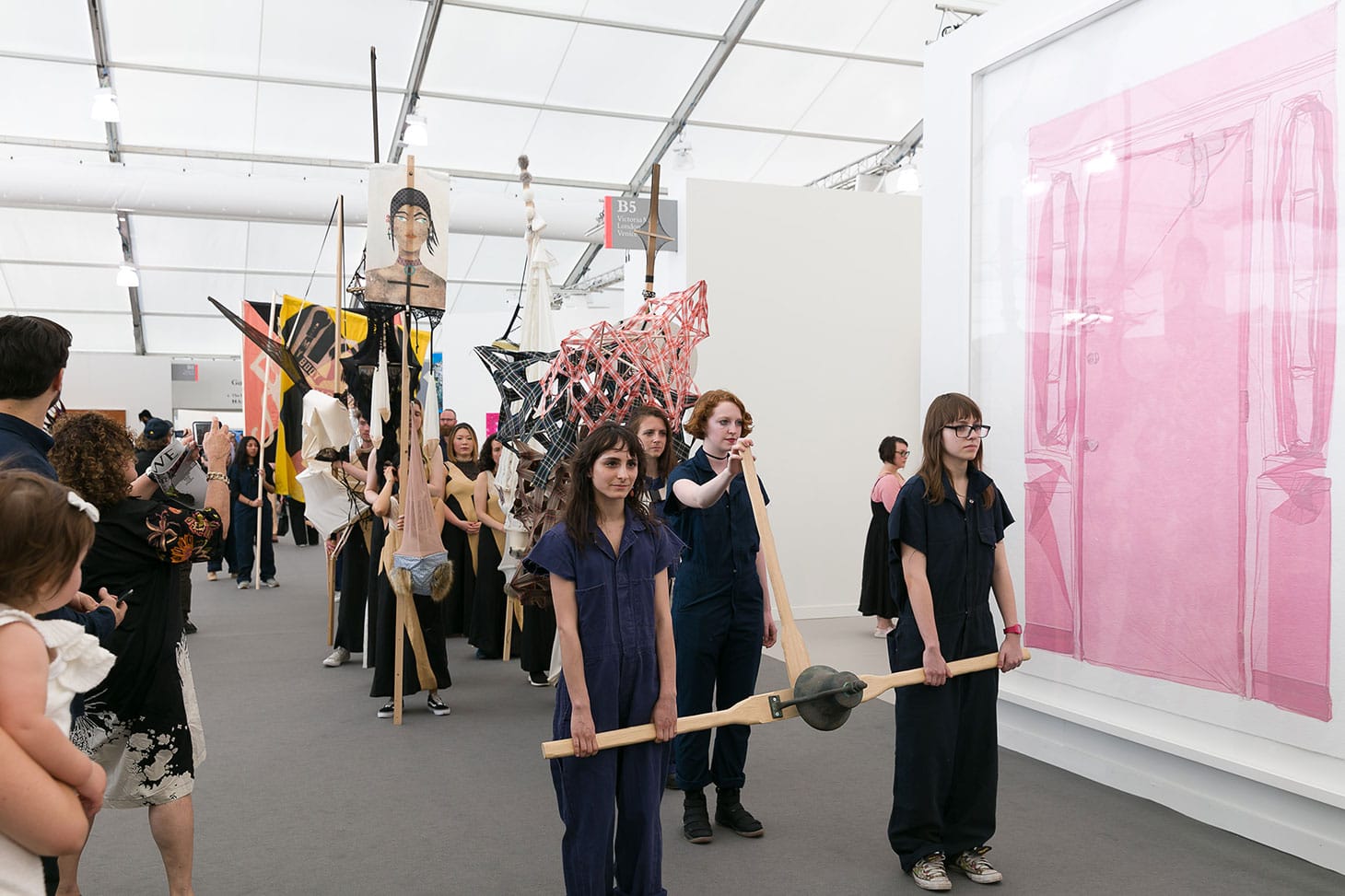 Lara Schnitger, "SUFFRAGETTE CITY" (2018), Anton Kern Gallery, Live program, Frieze New York 2018 (photo by Mark Blower, image courtesy Mark Blower/Frieze, via Frize New York & Frieze Los Angeles's Flickrstream)