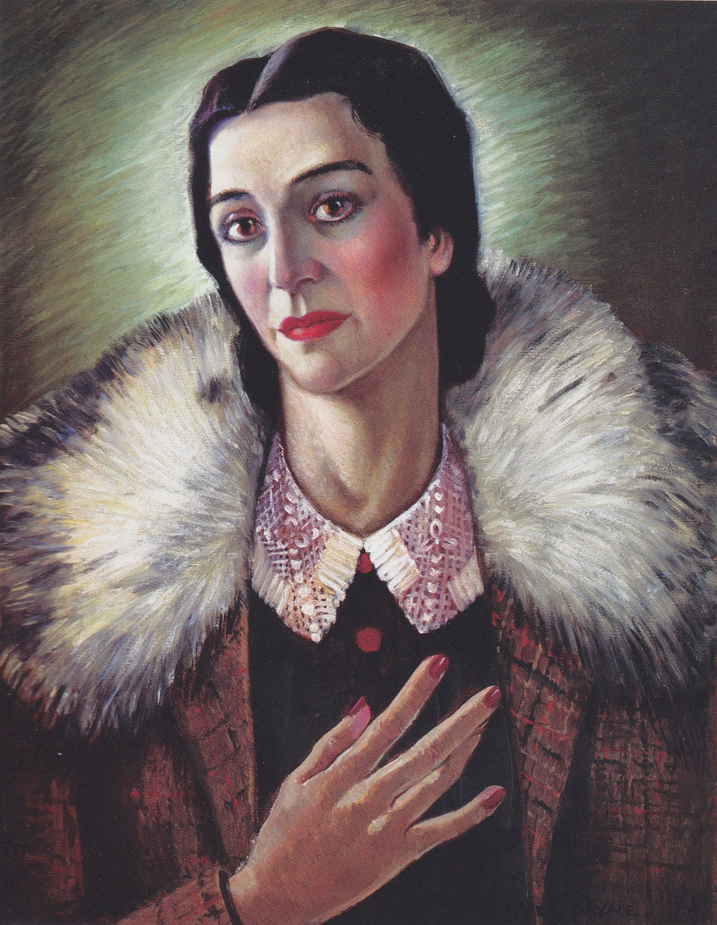 Elsie Palmer Payne, "My Troubled Neighbor" (c. 1942), oil on canvas, 24 x 18 inches, Private Collection
