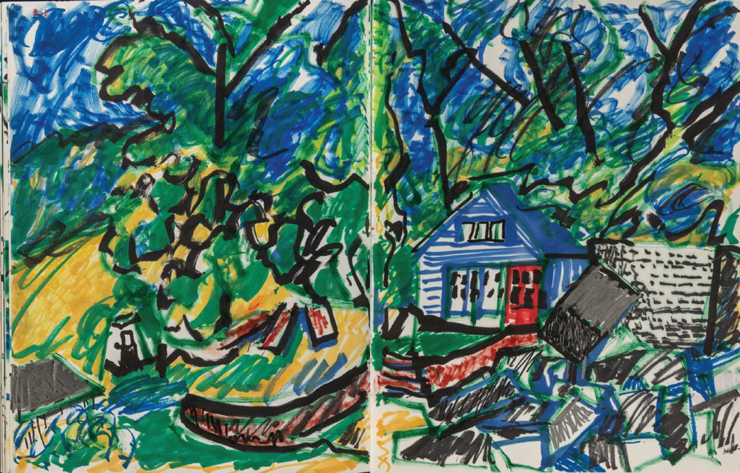 Otto Piene, "Sketchbook: Groton" (2012), mixed media, Harvard Art Museums/Busch-Reisinger Museum, Gift of Elizabeth Goldring Piene, (© 2019, photo by Charles Sternaimolo)