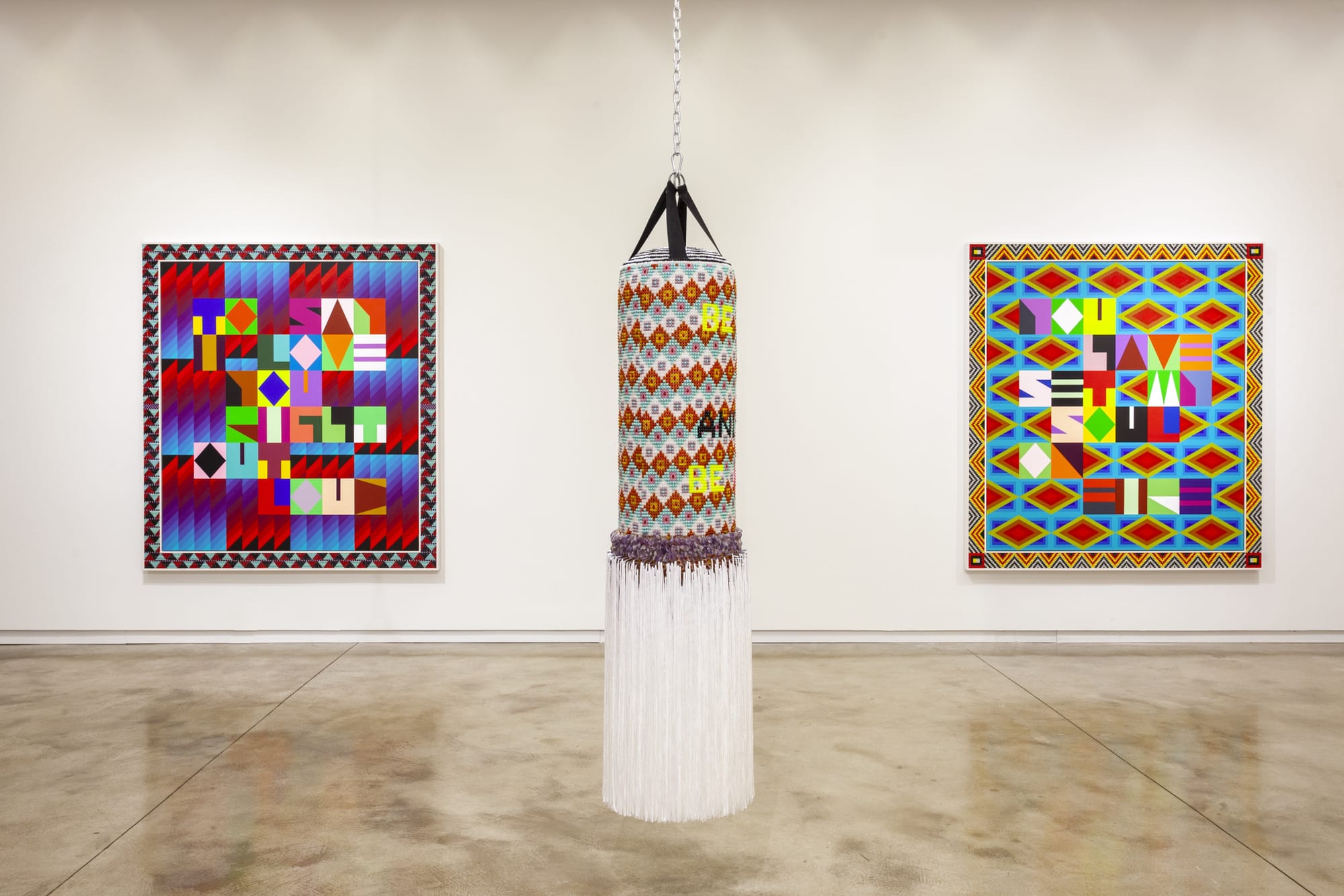 Jeffrey Gibson's Artistic Remixes, From Song Lyrics to Indigenous Craft