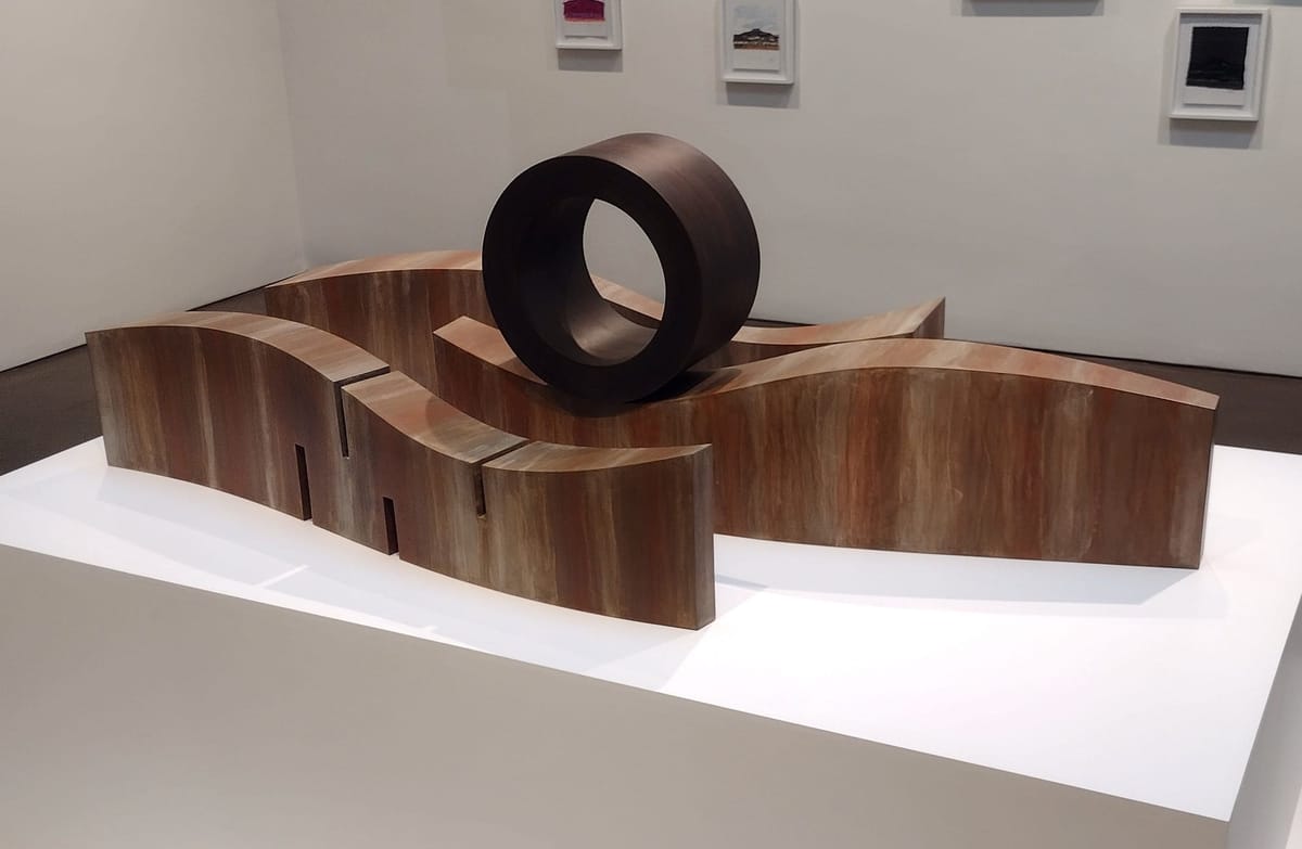 Arlo Namingha (Ohkay Owingeh, Hopi), “Sandhills” (2008), bronze (all photos Nancy Zastudil/Hyperallergic)