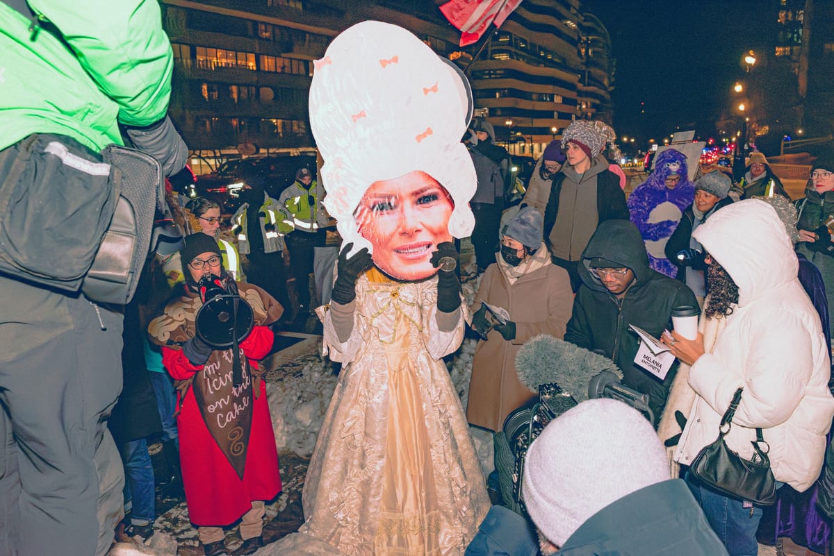 Protesters Dressed as Marie Antoinette Roast “Melania” Film at Kennedy Center