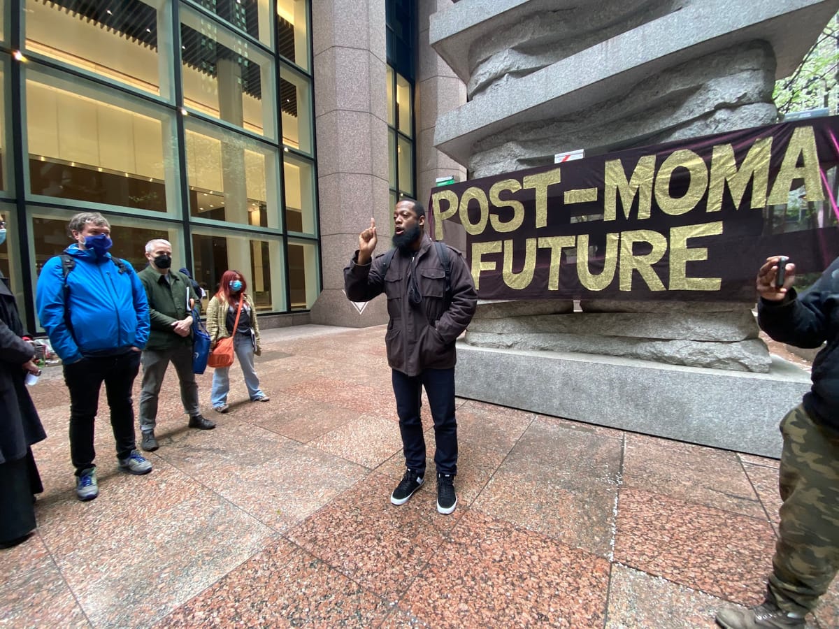 “Insurgent Poetry” Outside of MoMA During Second Week of Protests