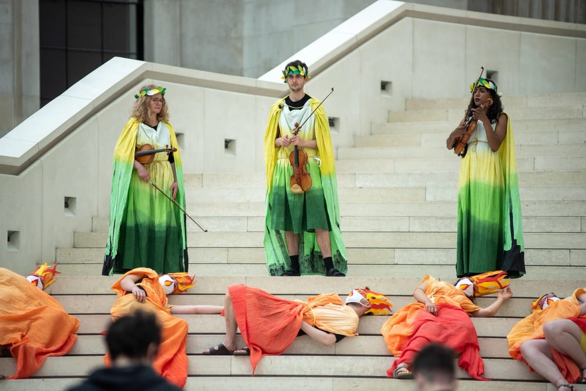 Toga-clad Activists Crashed British Museum’s Reopening to Protest Oil Sponsorship