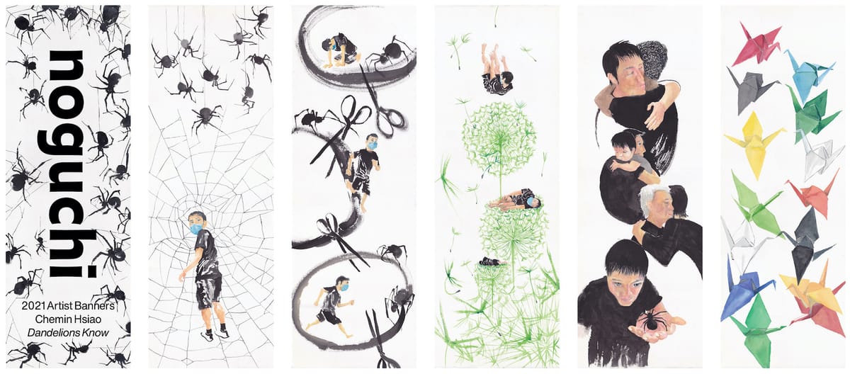 At Queens’s Noguchi Museum, Banners by Asian Artists Address Racism