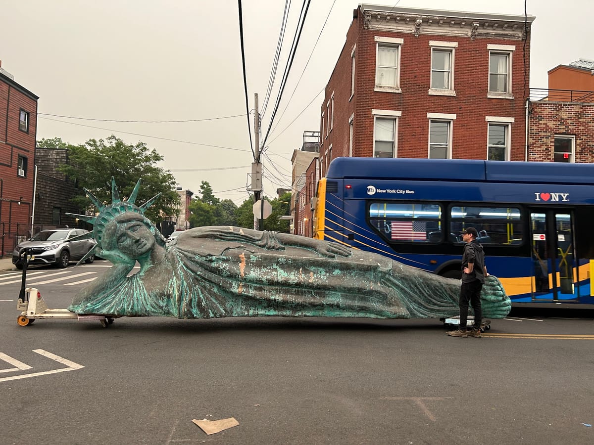 See the 25-Foot-Long “Reclining Liberty” Statue Before It Leaves NYC