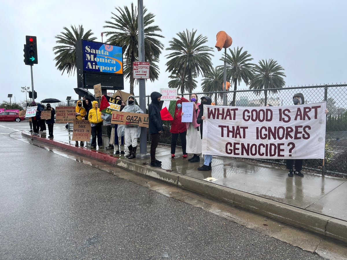 Protesters Call Out Art World's Silence on Gaza at Frieze LA Fair