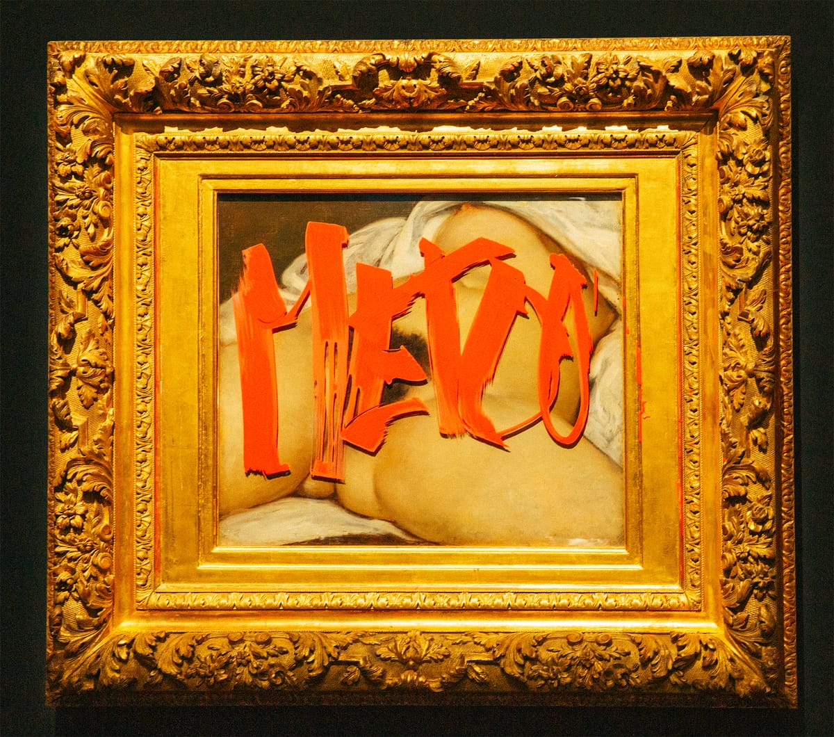 Courbet’s Famous Painting of a Vulva Tagged With “MeToo”
