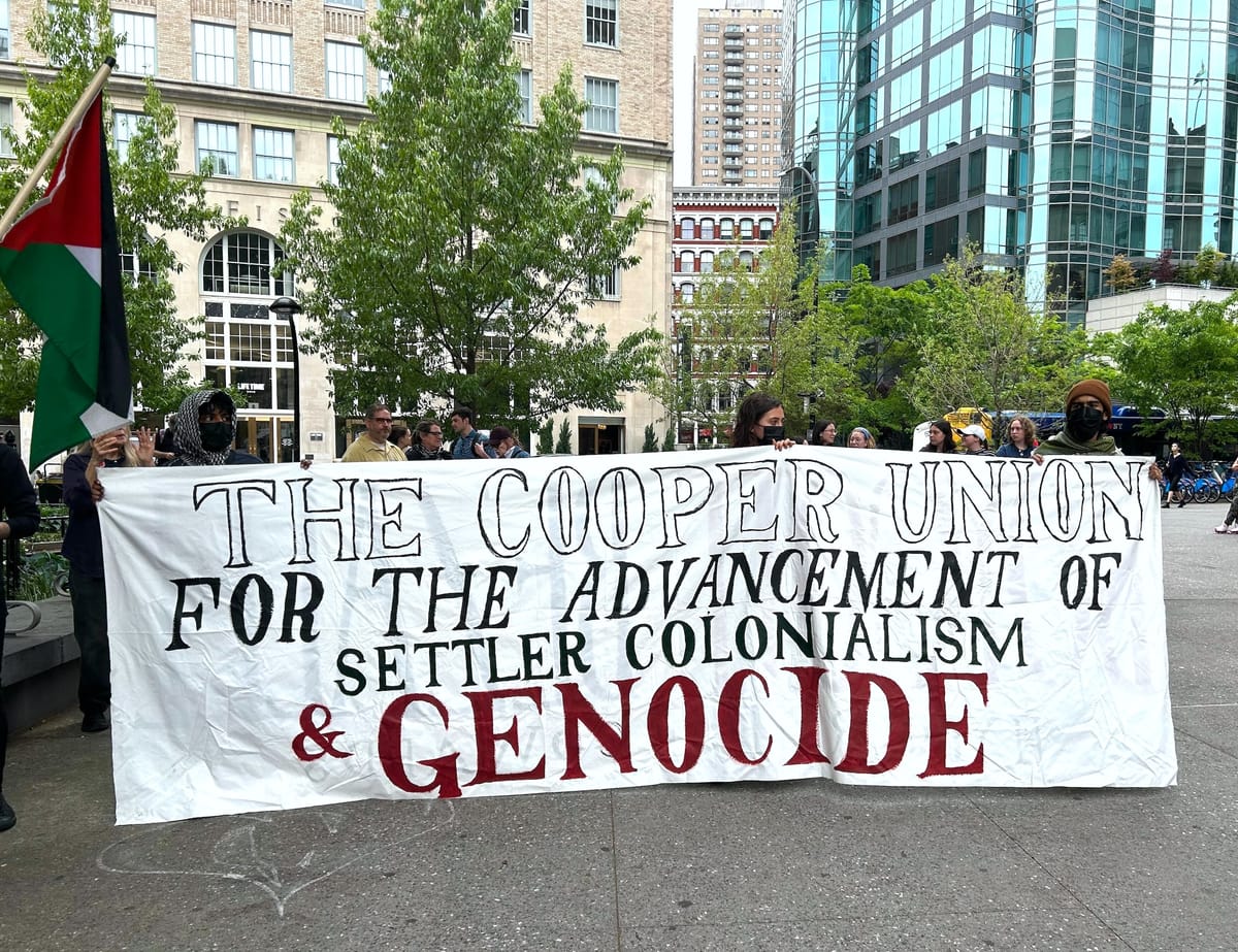 Art Students and Faculty Rally for Palestine at Cooper Union