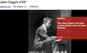 John Cage "Silenced" on YouTube?