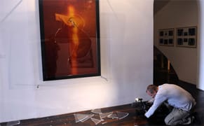 Serrano's "Piss Christ" Smashed With Hammer (Again)