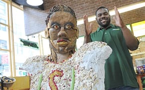 Football Player Gets Lifesize Portrait Bust ... Made of Chicken Salad