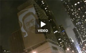 Ai Weiwei's Portrait Projected on NYC Chinese Consulate