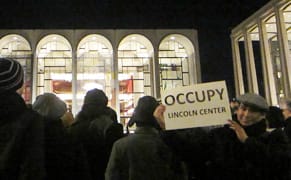 Occupy Museums Protest at Lincoln Center Gets Bolster from Philip Glass, Lou Reed and Laurie Anderson