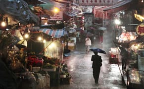 Rainy Cityscapes in Paris and Hong Kong