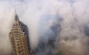Shanghai's Skyscrapers in Mist