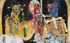 The Dark and Funny Paintings of a Skeleton-Clown